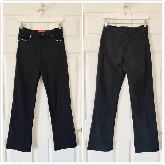 NYDJ rhinestones studded high rise bootcut jeans 6 - Picture 1 of 9